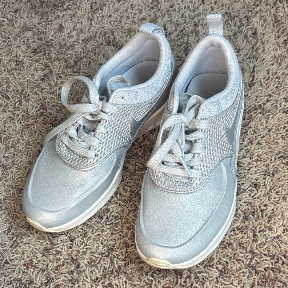 Nike Women's Silver and White Sneakers - Picture 2 of 5